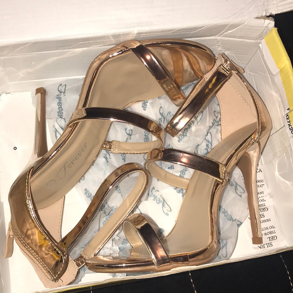 Women Glamour Sexy Metail Rosegold size 7